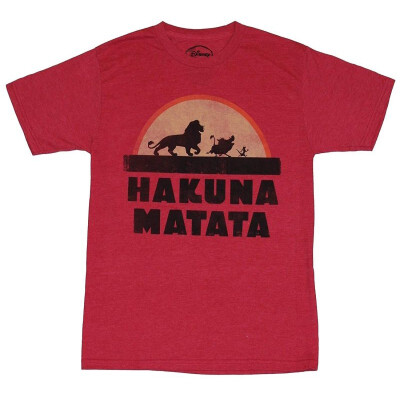 

Disney Hakuna Matata Silhouette Sundown March Distressed T Shirt