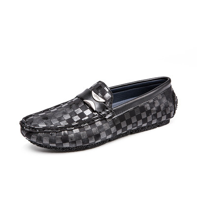 

2018 new mens shoes leather peas shoes one foot leisure complex British wind breathable shoes