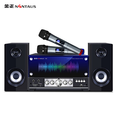 

Kim Jong NINTAUS Wireless Microphone Microphone TV K song Sound Family KTV Combination Singing Bluetooth Speaker Desktop Computer Karaoke Subwoofer A62 Dual Microphone