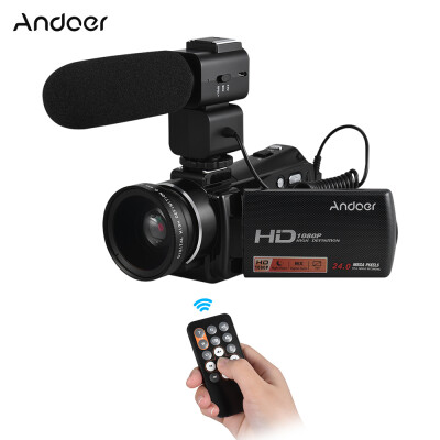 

Andoer HDV-V7 PLUS 1080P Full HD 24MP Portable Digital Video Camera Camcorder Remote Control Infrared Night Vision Recorder 16X Zo