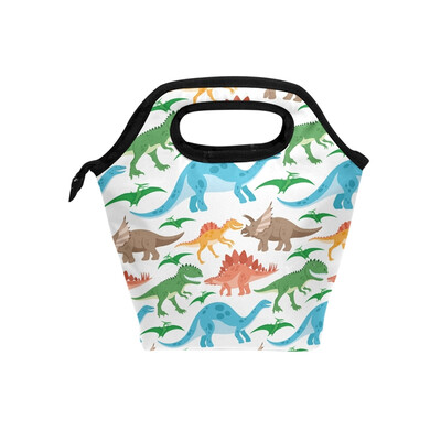 

Lunch Bag Tote Bag Colorful Dinosaur Travel Picnic Organizer Lunch Holder Handbags Lunch Bag Box