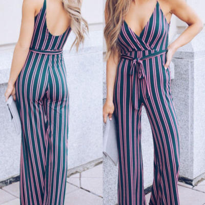 

UK Womens Jumpsuit Bodysuit Evening Clubwear Romper Ladies Long Trousers ITFABS