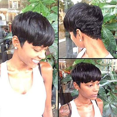 

Short Bob Wig Pixie Cut 100 Brazilian Human Hair Straight Lace Front Wigs with Baby Hair