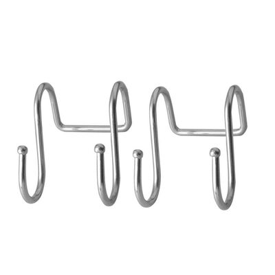 

UpperX Premium 2 Pack Dual S Shaped Hooks Stainless Steel Home Office Hanger Kitchen Spoon Pan Pot Holder Rack for Door Storage