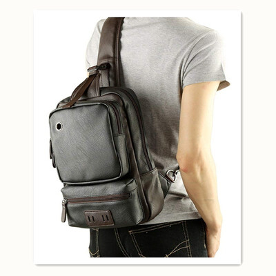 

PU leather mens sports chest bag casual outdoor crossbody bag fashion models
