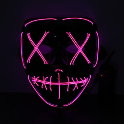 

Adults Halloween Green LED Light Up Mask Halloween Costume Supplies for Festival Masquerade Cosplay Party Performance