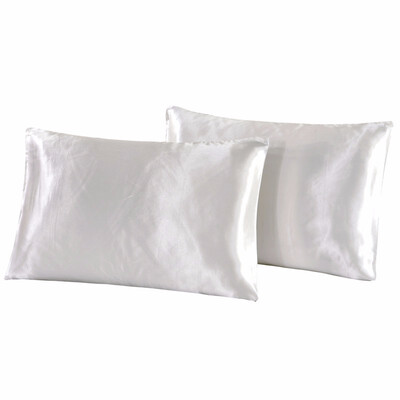 

Satin Silk Pillowcase USUKRU Size Solid Color European Pillow Sham Cover King Size Bedding Pillow Shams