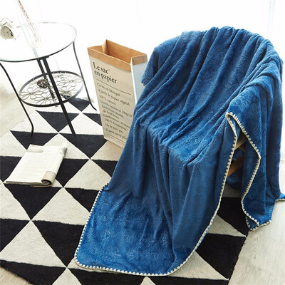 

Home Textile Washable Quilts Bed Cover Bedspread Portable Air Conditioner Summer Quilt Throws Solid Flannel Embossing Blanket