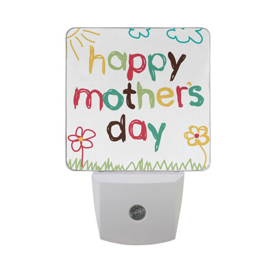 

ALAZA LED Night Light With Smart Dusk To Dawn SensorMothers Day Sihouette With Baby Flower Plug In Night Light