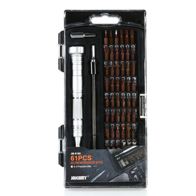 

JAKEMY 61 in 1 Screwdriver Set S-2 Bits Precision Magnetic Screw-driver Bit Screw Driver Multi-functional DIY Repair Tool Kit Elec