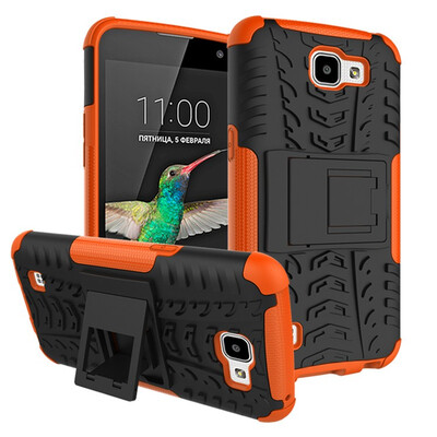 

Fivice LG K4 Case TPU anti-fall tire pattern back clip bracket phone case