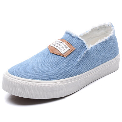 

Yidi (YIDI) women's shoes fashion casual wild canvas shoes low to help sets of Korean version of music shoes shoes students flat shoes Y6151 blue 37