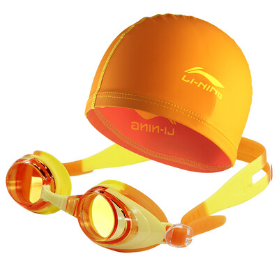 

Li Ning LI-NING Teen Goggles Swimming Cap Set Children&39s Swimming Kit Men&39s Girls Swimming Equipment 308 Orange