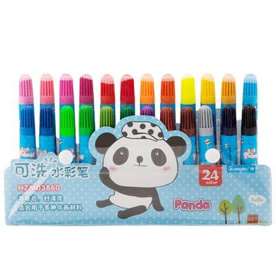 

Guangbo GuangBo 24 color watercolor pen brush student stationery panda color random HZM03860