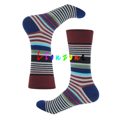 

LIONZONE 2018 Hot Happy Socks Men Women Unisex With Stripes Design Cotton Travertine Casual Crew Socks Funny Gift