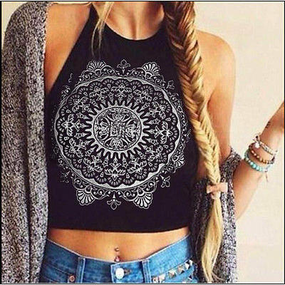 

Fashion Summer Women Casual Tank Tops Vest Blouse Sleeveless Crop Tops Shirt Hot