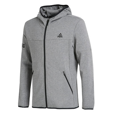 

PEAK mens autumn&winter new hooded open chest sweater fashion comfortable sports jacket DF683031 in the flower gray XL code