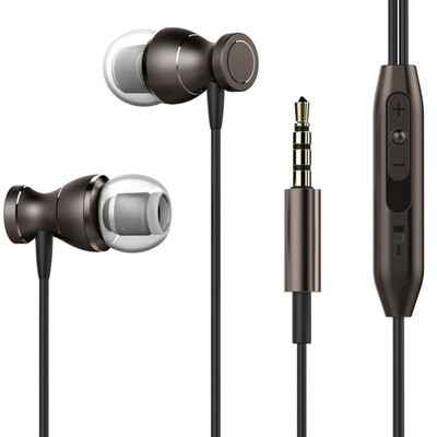 

In-ear earphone magnetic suction wire control with microphone MP3 earphone plug