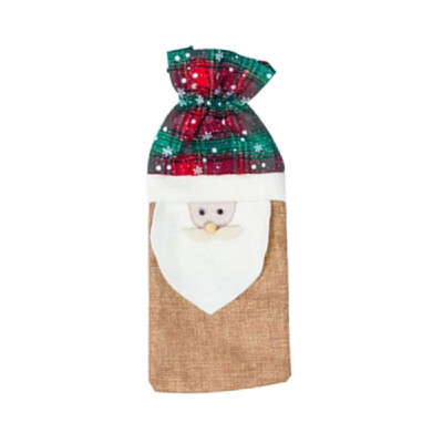 

Christmas Wine Bottle Cover Bag Santa Claus Snowman Champagne Wrap Clothes for Table Holiday Decorations Gift