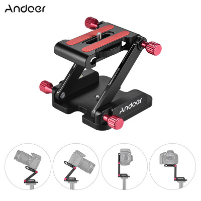 

Andoer Aluminum Alloy Z Flex Tilt Head Folding Quick Release Plate Camera Ball Head Stand Holder Max Load 35kg for Canon Nikon S