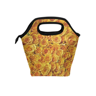 

Yellow Rose Lunch Bag Tote Bag Travel Picnic Organizer Lunch Holder Handbags Lunch Bag Box