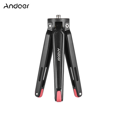 

Andoer Mini Handheld Travel Desktop Tripod Camera Stand Holder Aluminum Alloy 11Lbs Load Capacity for Canon Nikon Sony DSLR for