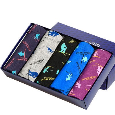 

Snow fly 5 gift box men&39s underwear male flat pants fashion printing breathable U convex pants shorts x00005 XXL 180