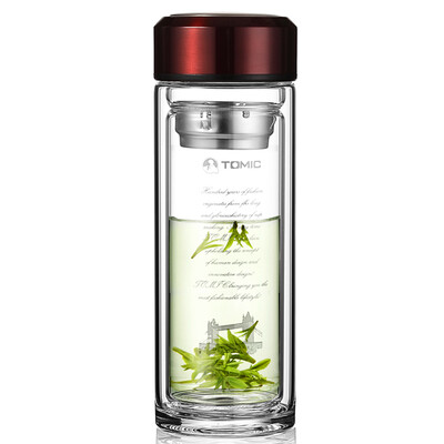 

Jingdong Supermarket Terry engraved TOMIC glass double glass cup cup ladies cup cup 1BSB9501 black