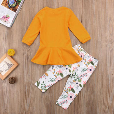 

2-7Y USA Toddler Kids Girls Outfits Clothes T-shirt Tops DressPants Casual Set