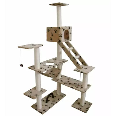 

Cat Play Tree 184 cm Beige with Paw Print