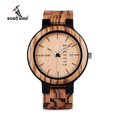 

BOBO BIRD wooden quartz pointer watch O26