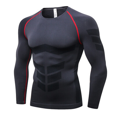 

Men Fitness Running T-shirt Breathable Quick Dry Long Sleeve Tshirt Outdoor Gym Training Jogging Sportswear