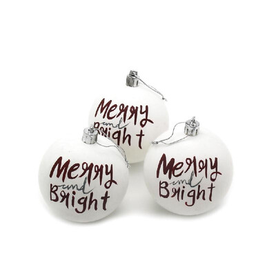 

3Pcs Christmas Balls Baubles Home Party Supplies Xmas Tree Decorations Matte White Balls Christmas Tree Hanging Ornament Decor