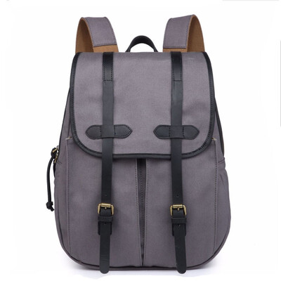 

Fashion trend backpack canvas with leather men&women student bag