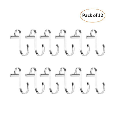 

T-Bar Shower Curtain Rings Hooks for Bathroom Curtain Easy Hanging Set of 12 Chrome