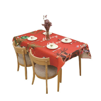 

Christmas Table Cloth Dining Table Decoration Home Rectangular Party Table Cover Elk Snowman Tree Christmas Ornament
