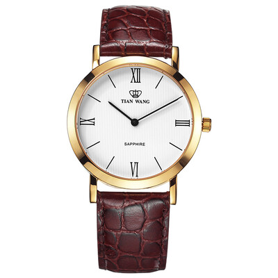 

King of the table (TIANWANG) watch belt quartz couple table male watch brown GS3612G