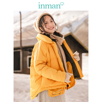 

INMAN 2018 winter new girl style art print warm loose short down female 1883122174 yellow XL