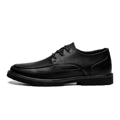 

Mens small shoes mens Korean version Breathable leather business soft surface increased shoes youth England casual wear shoes
