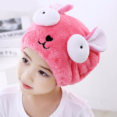 

Cute Bath Towel Hair Dry Hat Shower Cap Strong Absorbing Drying Long Velvet Ultra Soft Children s Special Dry Hair Cap Towel