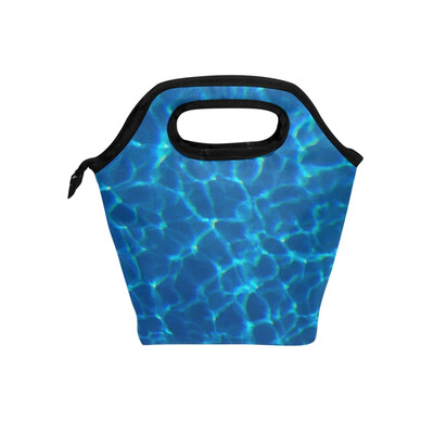 

Lunch Bag Tote Bag Blue Water Wave Travel Picnic Organizer Lunch Holder Handbags Lunch Bag Box