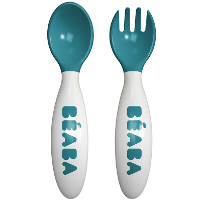 

BEABA baby tableware imported baby spoon fork suit suit blue Danube