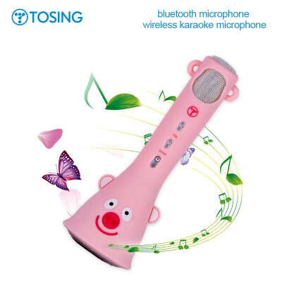 

TOSING X3 Kids Wireless Karaoke Microphone Blue tooth Speaker Cute Soft Materials Kids Gift Language Education with Carrying Case