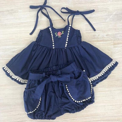 

Cute Kids Baby Girls Summer Top Vest SkirtShorts Pocket Bloomers Outfits Set