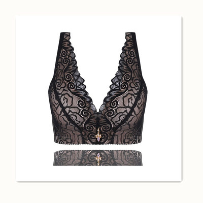 

Sexy gathered lace thick section adjustable bra on the collection of the secondary milk no steel ring bra