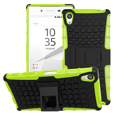 

Fivice Sony Z5 premiumZ5 PLUS Case TPU anti-fall tire pattern back clip bracket phone case