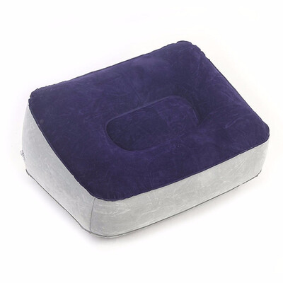 

Inflatable Foot Pillow 2 Color Home Portable Inflatable Foot Rest Plane PVC Flocking Durable Pillow Cushion