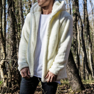 

Men Winter Teddy Bear Tops Fluffy Fleece Fur Jacket Hoodies Coat Outerwear