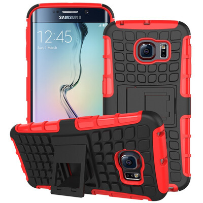 

Fivice Samsung S6 Edge Case TPU anti-fall tire pattern back clip bracket phone case