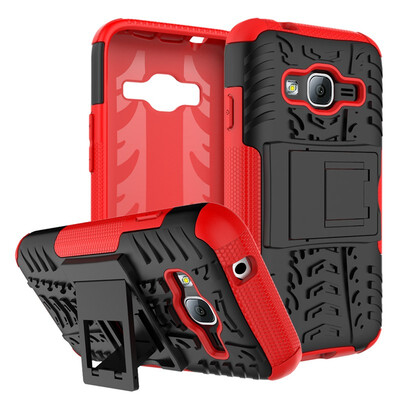 

Fivice Samsung J1 Mini PrimeJ106 Case TPU anti-fall tire pattern back clip bracket phone case
